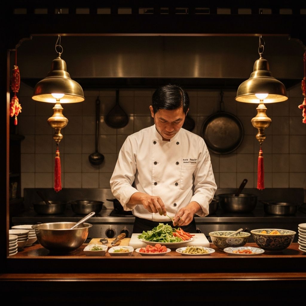 Chef preparing authentic pho broth at Pho Hanoi